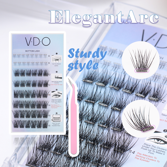 VDO Self-Adhesive Lashes - DIY Cluster, No Glue Needed, Bottom Lash, 12-14-16 Mixed - Twiloght Wisp